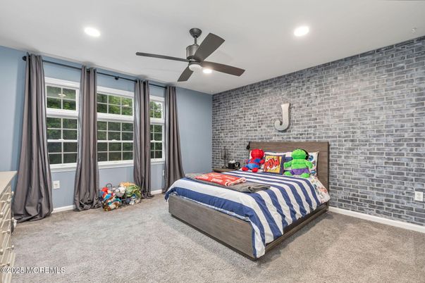 Bedroom, Interior, Recessed Lighting, Stone Walls