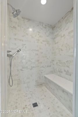 Bathroom, Interior, Marble Walls, Recessed Lighting