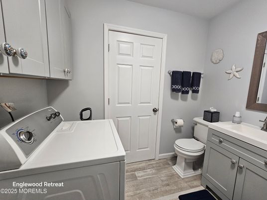 Interior, Washer, Wood Texture Flooring