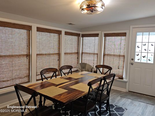 Dining room, Interior, Wood Texture Flooring