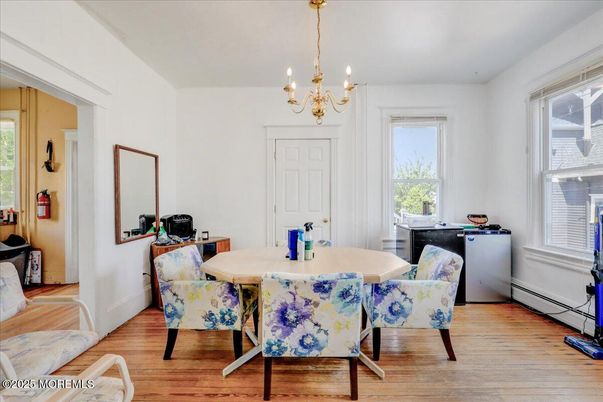 Chandelier, Dining room, Interior, Wood Texture Flooring