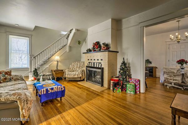Chandelier, Fireplace, Interior, Living room, Wood Texture Flooring