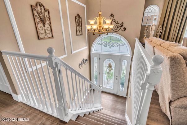 Chandelier, Interior, Wood Texture Flooring