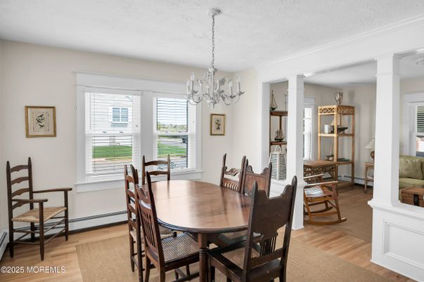 Chandelier, Dining room, Interior, Wood Texture Flooring