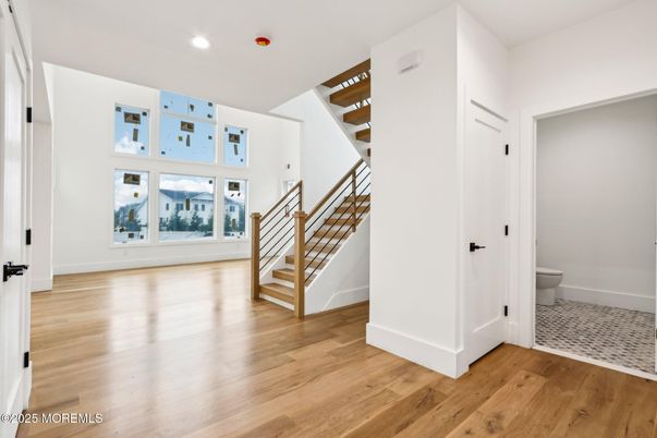 Bathroom, Interior, Recessed Lighting, Wood Texture Flooring