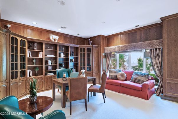 Home Office, Interior, Recessed Lighting, Wooden Walls