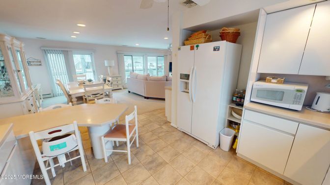 Dining room, Interior, Kitchen, Living room, Recessed Lighting
