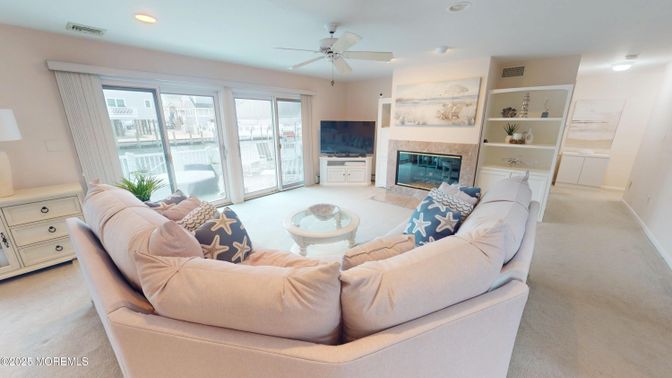 Fireplace, Interior, Living room, Recessed Lighting