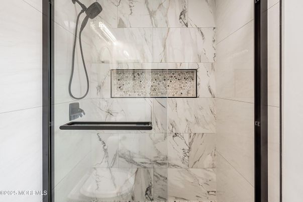 Bathroom, Glass Shower, Interior, Marble Walls