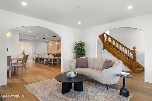 Dining room, Interior, Kitchen, Living room, Pendant Lights, Recessed Lighting, Wood Texture Flooring