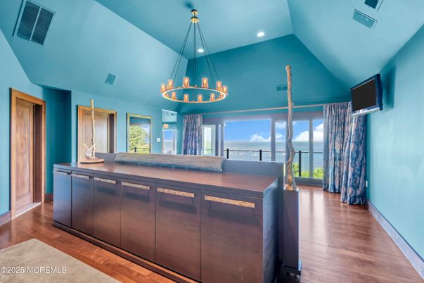 Chandelier, Interior, Recessed Lighting, Water, Wood Texture Flooring