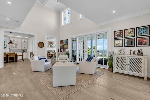 Interior, Kitchen, Living room, Pendant Lights, Recessed Lighting, Wood Texture Flooring