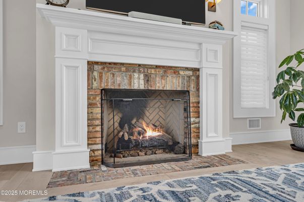 Fireplace, Interior, Wood Texture Flooring