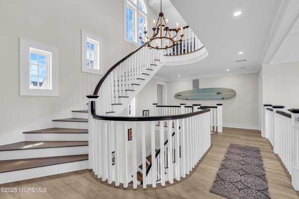 Chandelier, Interior, Recessed Lighting, Wood Texture Flooring