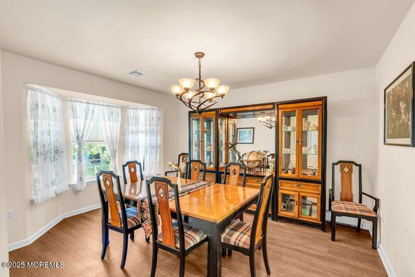 Chandelier, Dining room, Interior, Wood Texture Flooring