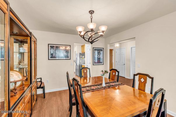 Chandelier, Dining room, Interior, Wood Texture Flooring