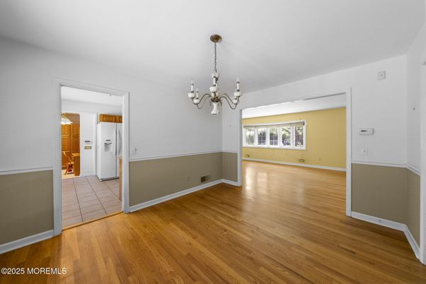 Chandelier, Empty room, Interior, Wood Texture Flooring