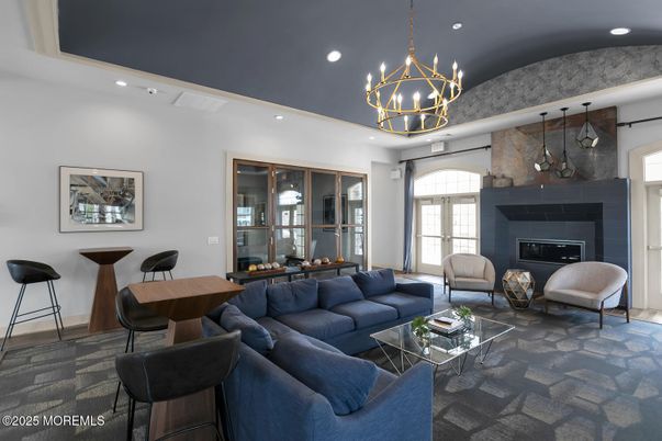 Chandelier, Dining room, Fireplace, Interior, Living room, Recessed Lighting