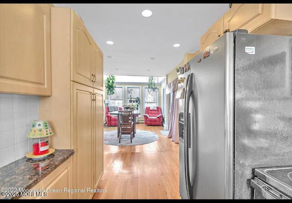 Dining room, Interior, Kitchen, Recessed Lighting, Wood Texture Flooring