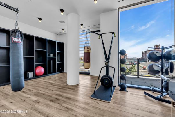 Fitness Equipment, Interior, Wood Texture Flooring