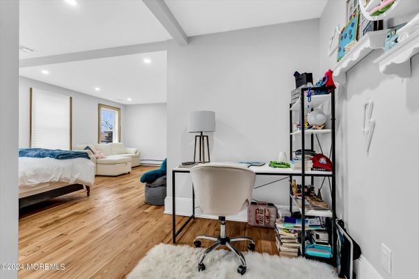 Bedroom, Home Office, Interior, Recessed Lighting, Wood Texture Flooring