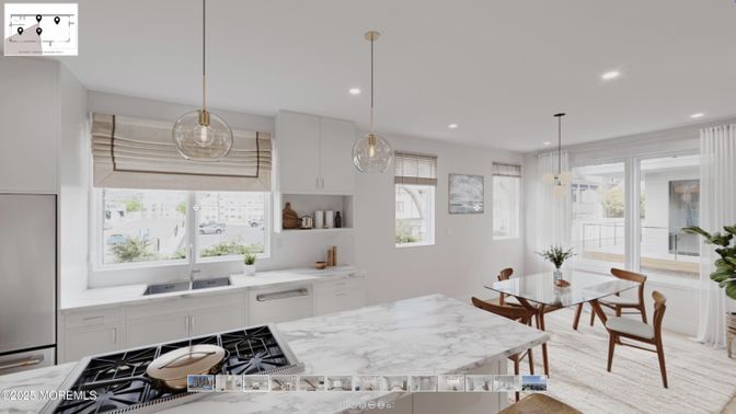 Dining room, Interior, Kitchen, Pendant Lights, Recessed Lighting