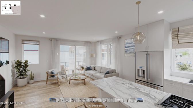 Interior, Living room, Pendant Lights, Recessed Lighting, Wood Texture Flooring