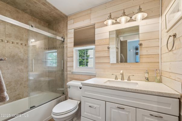 Bathroom, Glass Shower, Interior, Wooden Walls