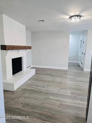 Empty room, Fireplace, Interior, Wood Texture Flooring