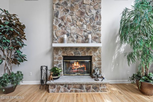 Fireplace, Interior, Stone Walls, Wood Texture Flooring