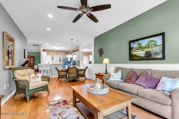 Dining room, Interior, Kitchen, Living room, Pendant Lights, Recessed Lighting, Wood Texture Flooring