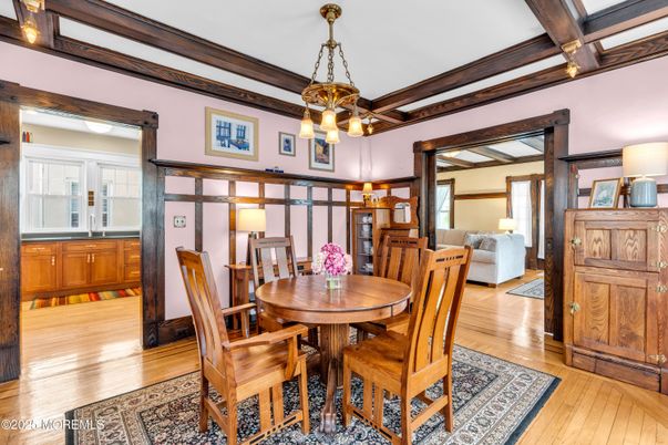 Chandelier, Dining room, Interior, Pendant Lights, Wood Texture Flooring