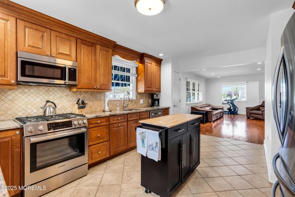 Interior, Kitchen, Living room, Recessed Lighting, Stainless Steel Appliances, Wood Texture Flooring