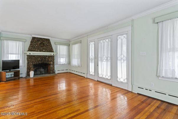 Empty room, Fireplace, Interior, Wood Texture Flooring