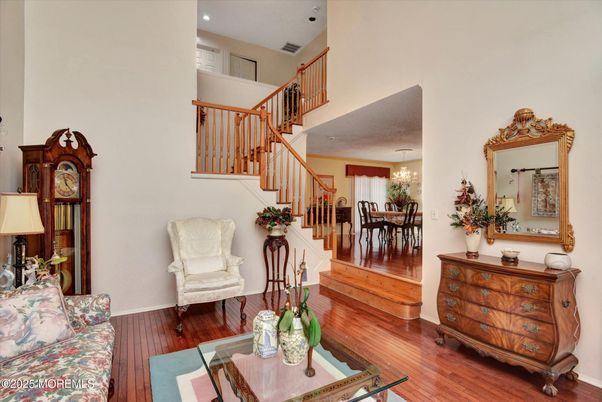 Chandelier, Dining room, Interior, Recessed Lighting, Wood Texture Flooring
