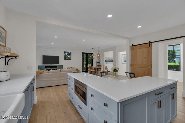 Dining room, Interior, Kitchen, Living room, Pendant Lights, Recessed Lighting, Wood Texture Flooring