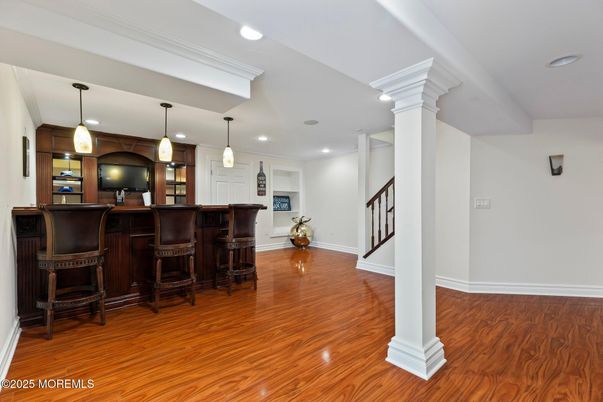Interior, Pendant Lights, Recessed Lighting, Wood Texture Flooring