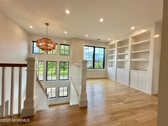 Chandelier, Interior, Recessed Lighting, Wood Texture Flooring