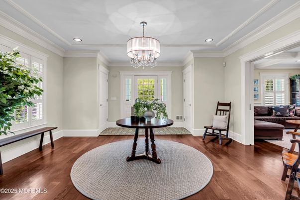 Chandelier, Interior, Living room, Recessed Lighting, Wood Texture Flooring