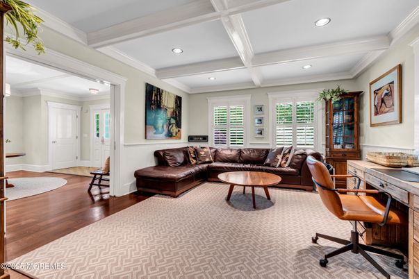 Home Office, Interior, Living room, Recessed Lighting, Wood Texture Flooring