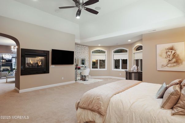 Bedroom, Fireplace, Interior, Recessed Lighting