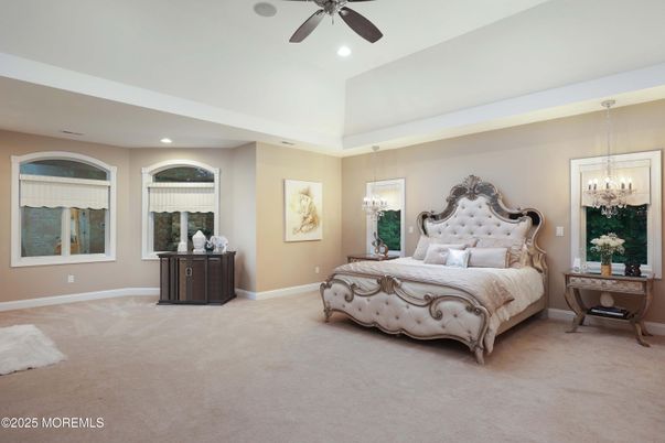 Bedroom, Chandelier, Interior, Recessed Lighting
