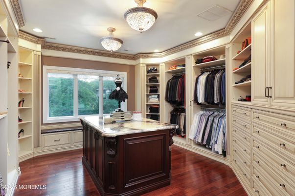 Chandelier, Interior, Recessed Lighting, Walk-in Closets, Wood Texture Flooring