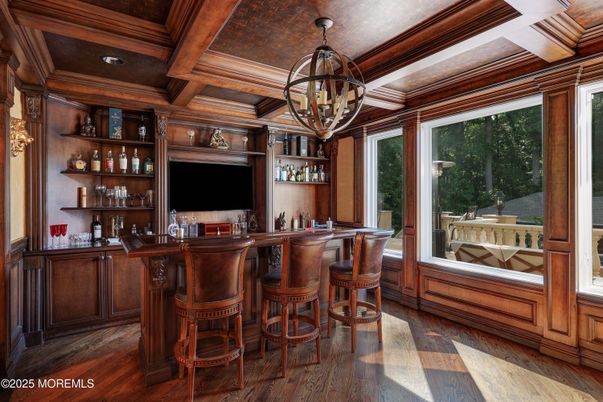 Chandelier, Interior, Recessed Lighting, Wooden Beams, Wooden Ceilings, Wood Texture Flooring