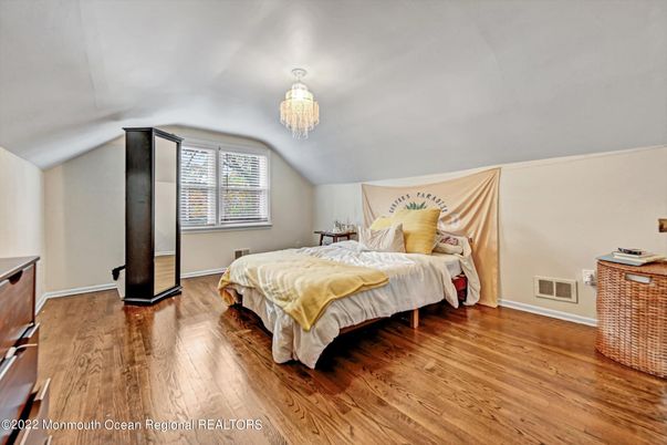 Bedroom, Chandelier, Interior, Wood Texture Flooring