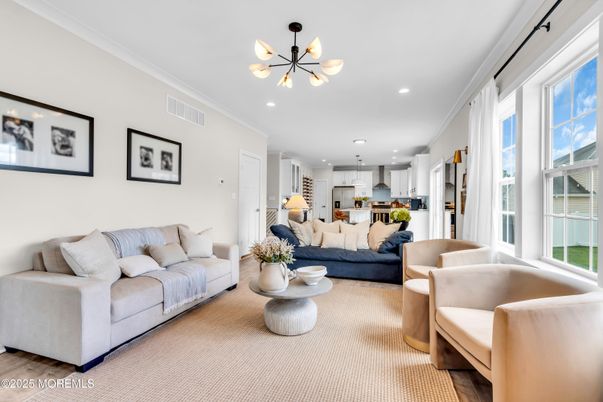 Interior, Kitchen, Living room, Pendant Lights, Recessed Lighting, Stainless Steel Appliances, Wood Texture Flooring