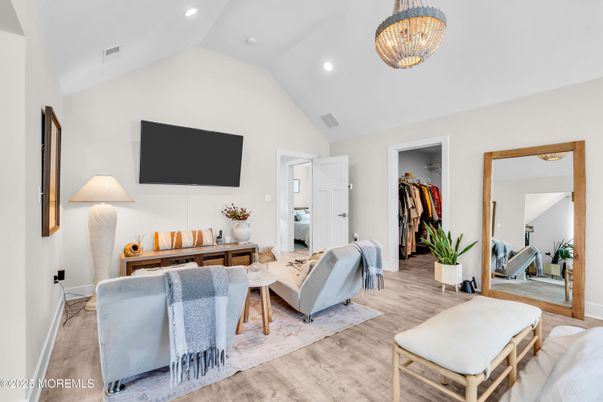 Chandelier, Interior, Living room, Recessed Lighting, Wood Texture Flooring