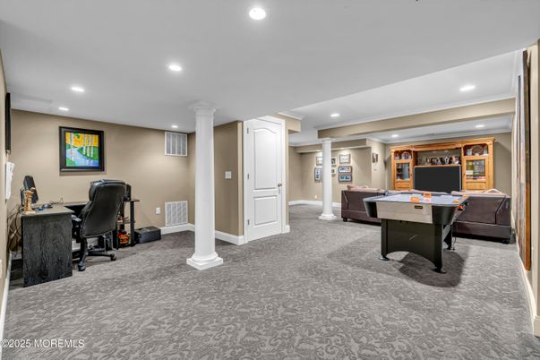 Billiard Table, Game Room, Home Office, Interior, Recessed Lighting