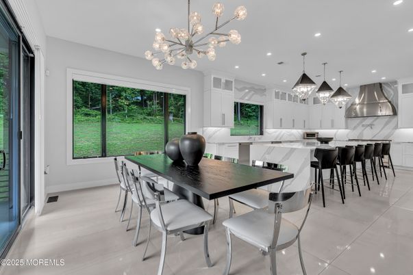 Dining room, Interior, Kitchen, Pendant Lights, Recessed Lighting, Stainless Steel Appliances