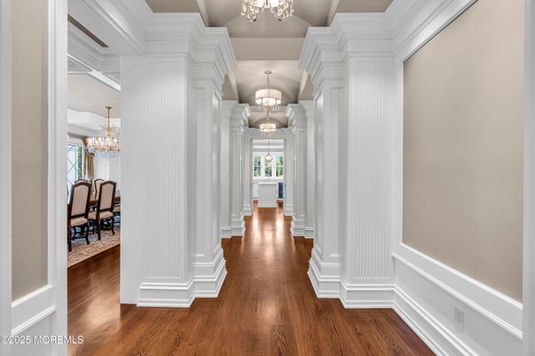 Chandelier, Dining room, Interior, Wood Texture Flooring